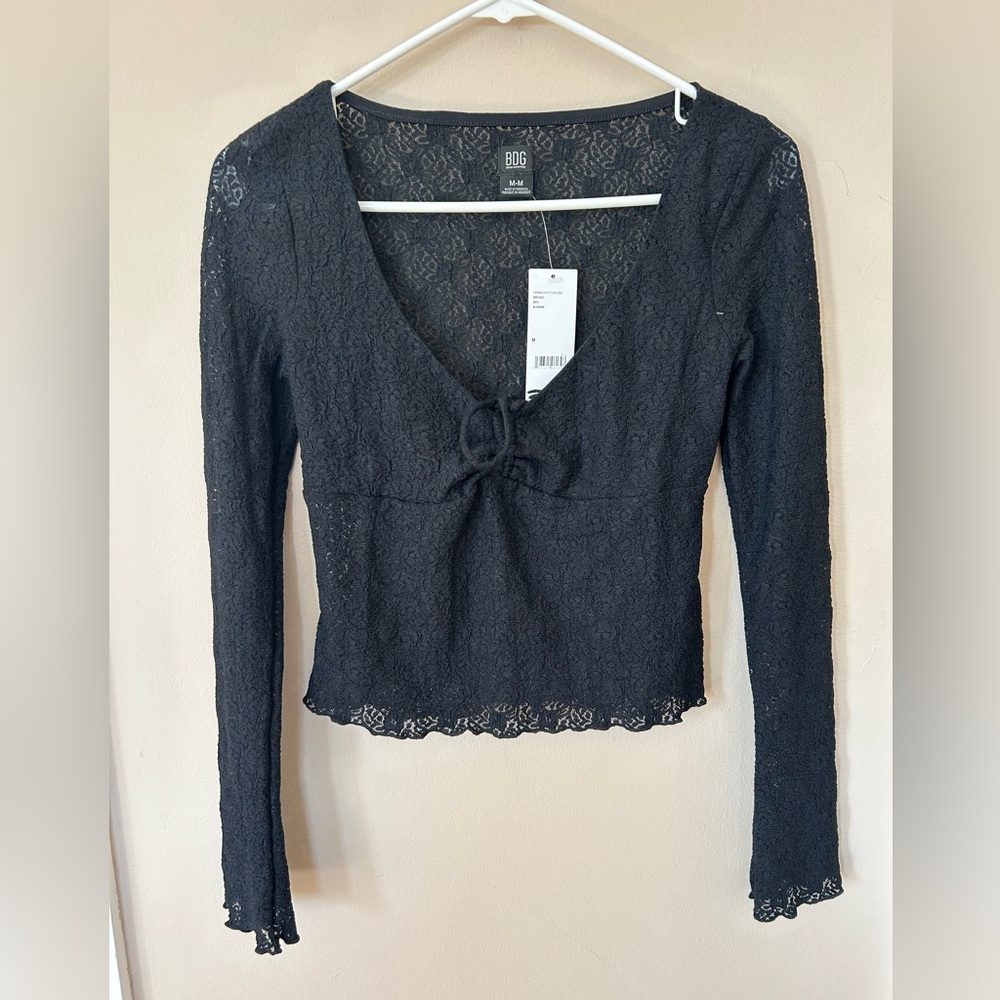 BDG Black Lace Top BNWT